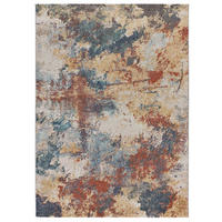 OUTDOORTEPPICH Mehrfarbig Luna 120/170 cm - Blau/Rostfarben, Textil (120/170cm) - Atticgo