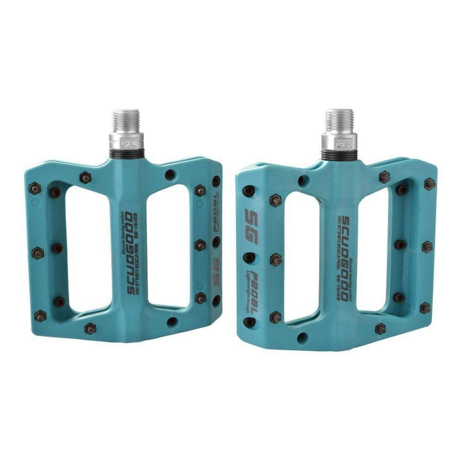 FAHRRADPEDALE Blau Nylon Faser 9/16 Zoll Rutschfest - Blau, Kunststoff (10.7/1.8/12.4cm)
