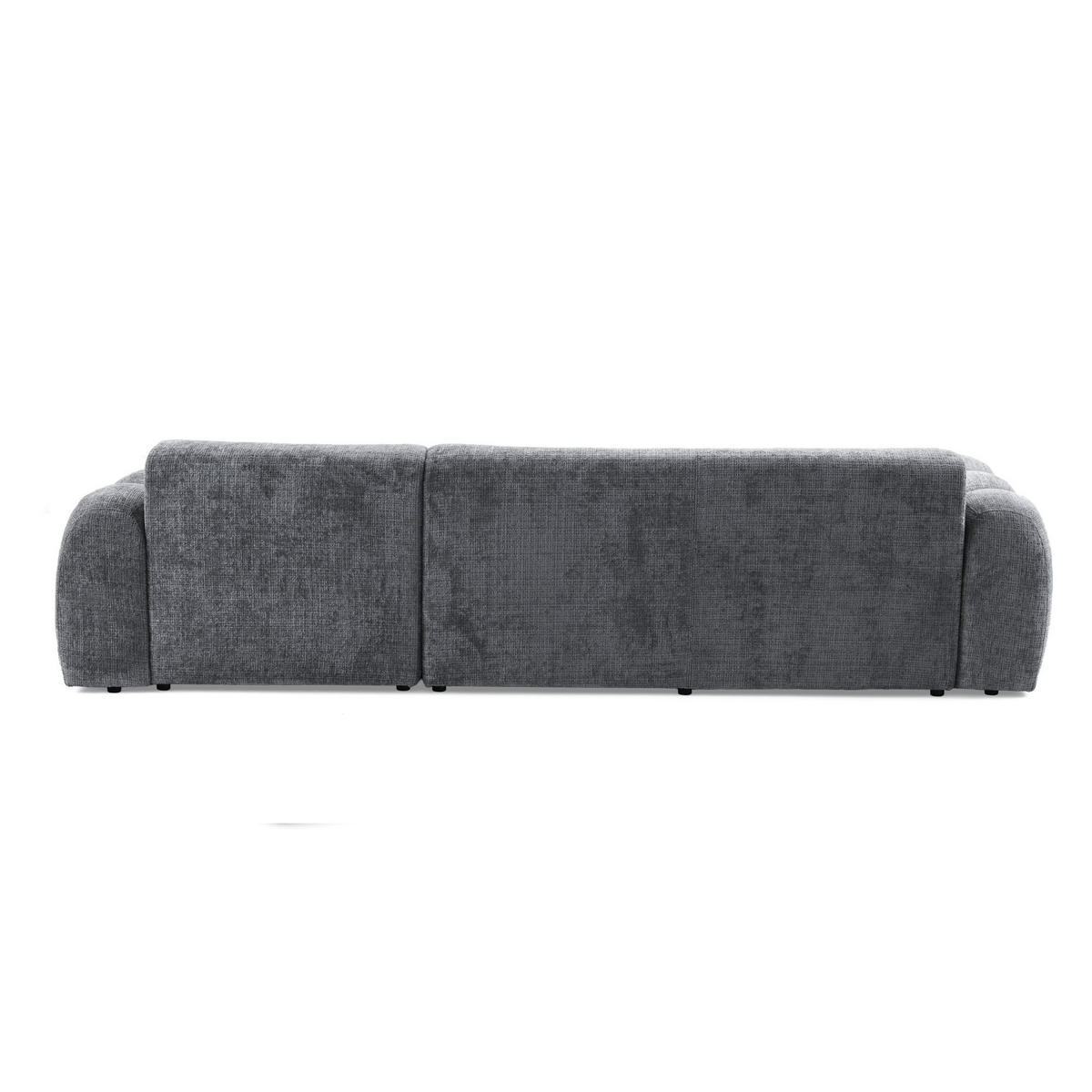 4-SITZER modulares Ecksofa VEER SET 1 Rechts, 298 x 175 cm, Chenille Webstoff Dunkelgrau - Dunkelgrau/Schwarz, Holz/Kunststoff (175/298cm) - Muffo