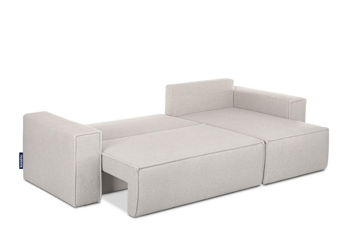 ECKSCHLAFSOFA-LINKS/RECHTS NAPI II in Pet Friendly Stoff, weiß - Weiß, Textil (262/148cm) - KONSIMO®