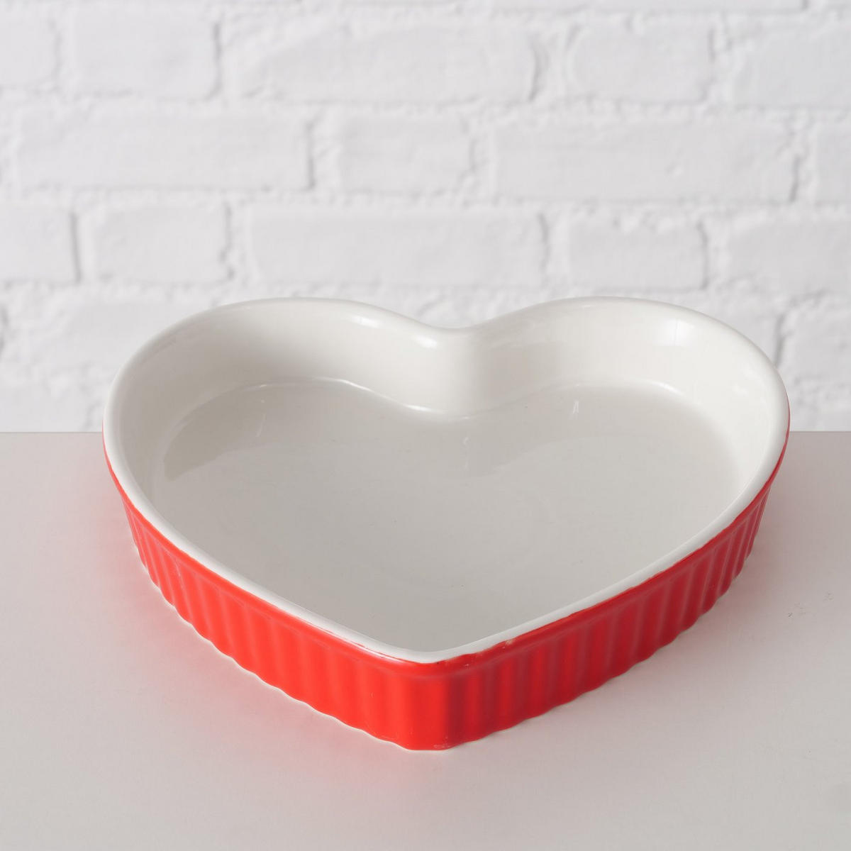 BACKFORMEN Sweetheart 2er-Set Herz - Rot, Keramik (22/4.5/22cm) - Boltze Home