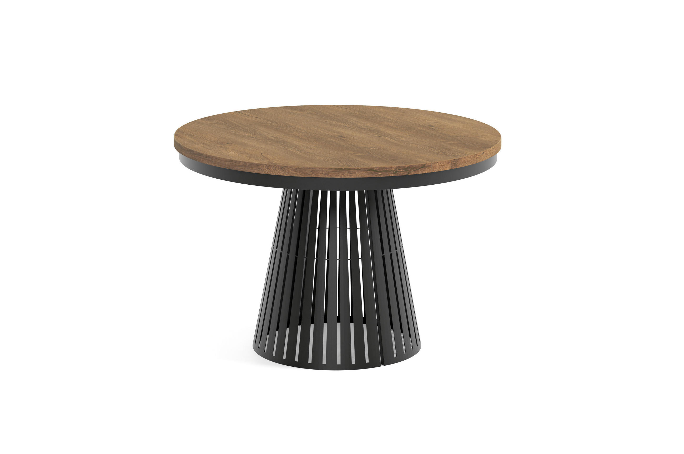 ESSTISCH Cone Bis - Dunkelbraun/Schwarz, Holzwerkstoff/Metall (120/120/76cm) - Meblini
