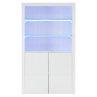 HIGHBOARD mit LED-Beleuchtung, geräumiger Stauraumschrank - Eiche San Remo, Holzwerkstoff (100/170/35cm) - Urban Meuble
