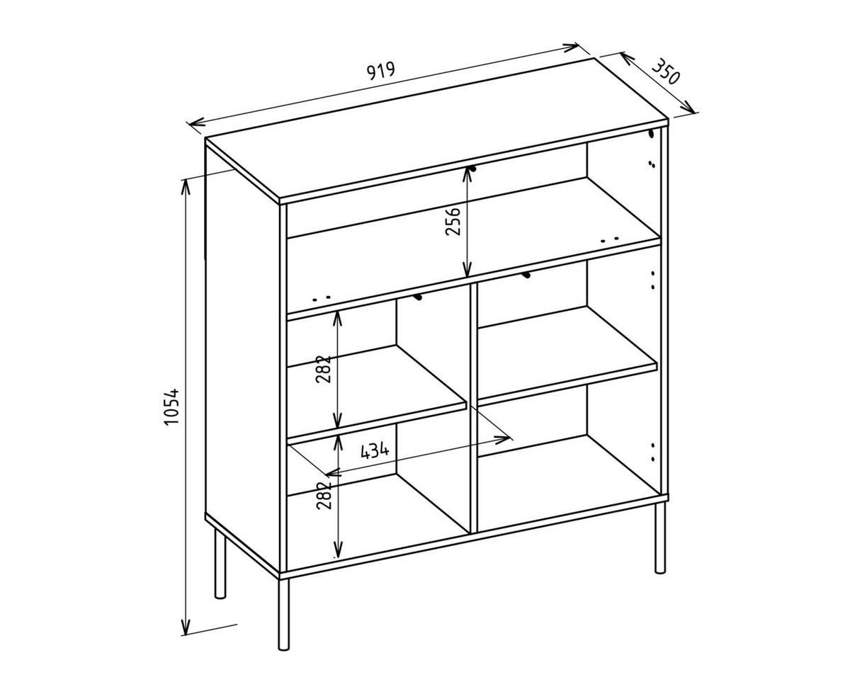 HIGHBOARD Linearis Kaschmirgrau 92 cm - Taupe/Goldfarben, Holzwerkstoff/Metall (91.9/105.4/35cm) - Selsey