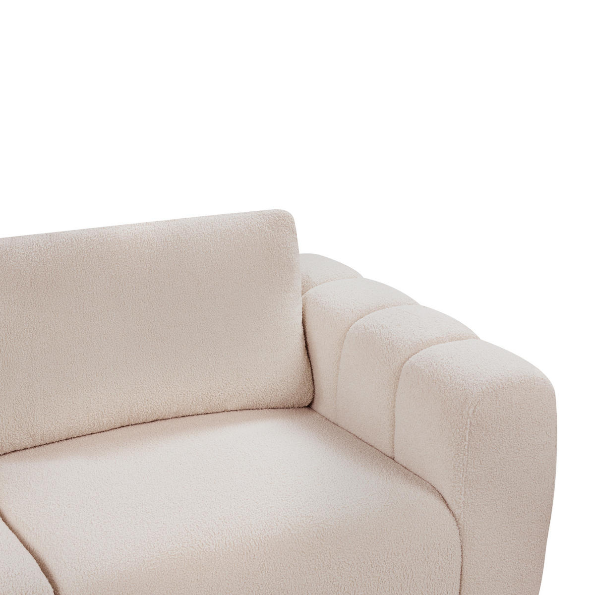 MODULSOFA 2-Sitzer Bouclé Beige Kivvik - Beige, Textil (204/80/100cm) - Beliani