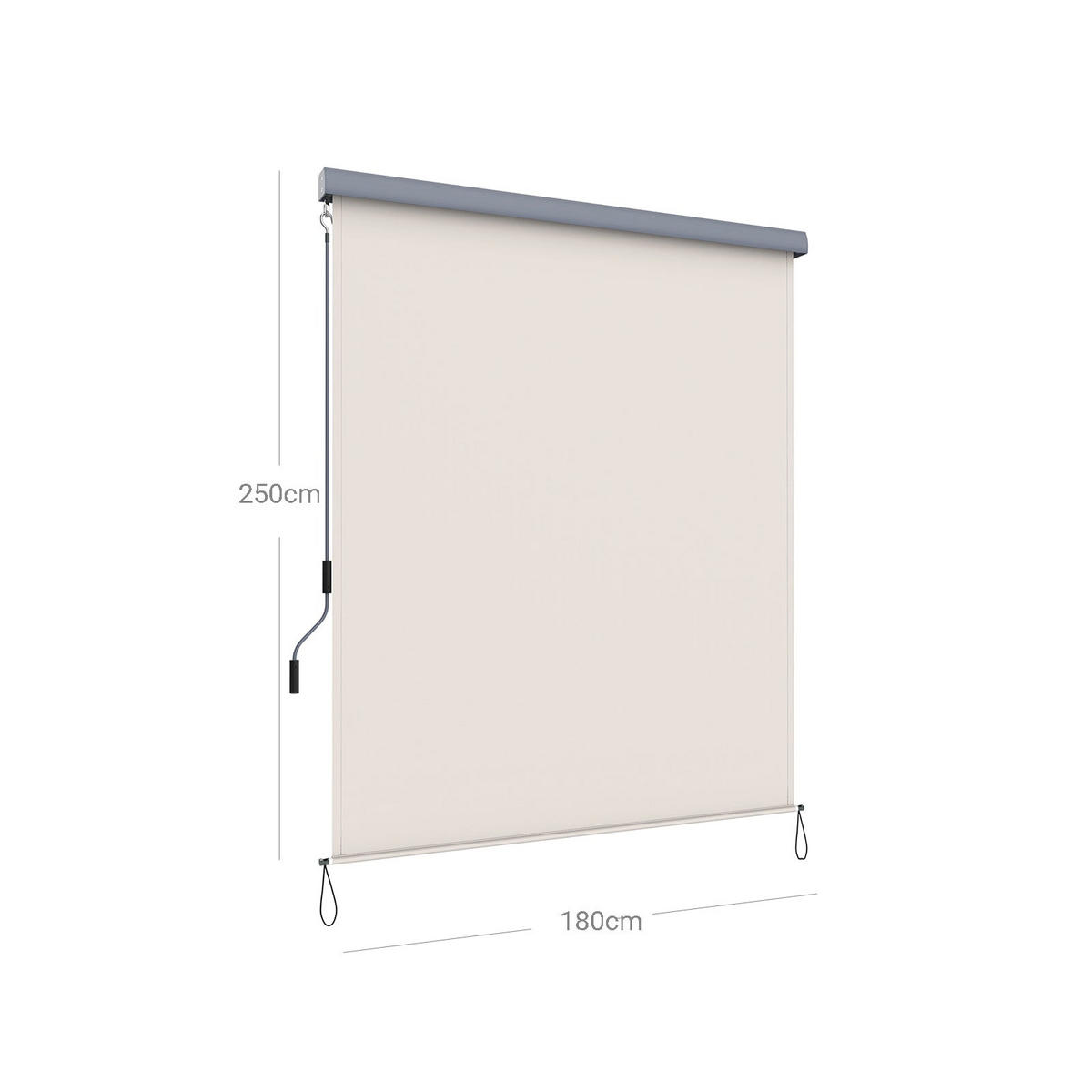 SENKRECHTMARKISE 2,5 x 1,8 m - Beige, Textil (180/8/250cm) - Hansiro