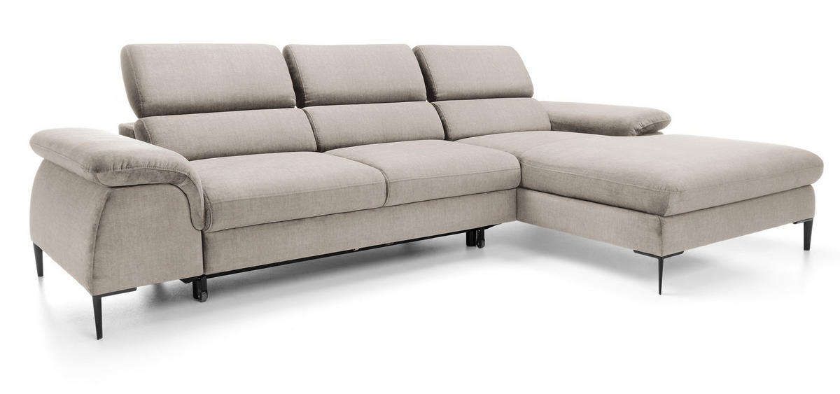 ECKSOFA L-Form 290 cm Amaro M mit Schlaffunktion, Rechts, Beige - Beige, Holz (182/288cm) - Emporius