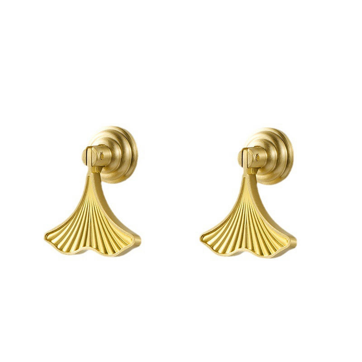 SCHRANKKNOPF Gold Ginkgo 6er-Set - Orange, Metall (2.4/2.5/2.4cm)