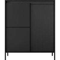 HIGHBOARD Cindy in Schwarz 104/123/40 cm - Schwarz, Holzwerkstoff/Metall (103.5/123.4/39.5cm) - WFL GROUP