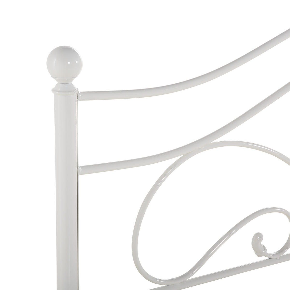 METALLBETT 140/200 cm Weiß Lyra - Weiß, Metall (140/200cm) - Beliani
