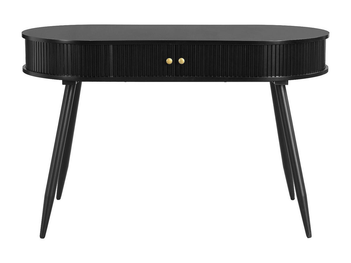 SCHREIBTISCH mit 2 Schiebetüren - MDF - Schwarz - SEVATO - Schwarz, Holz (120/60/75cm) - Vente-Unique