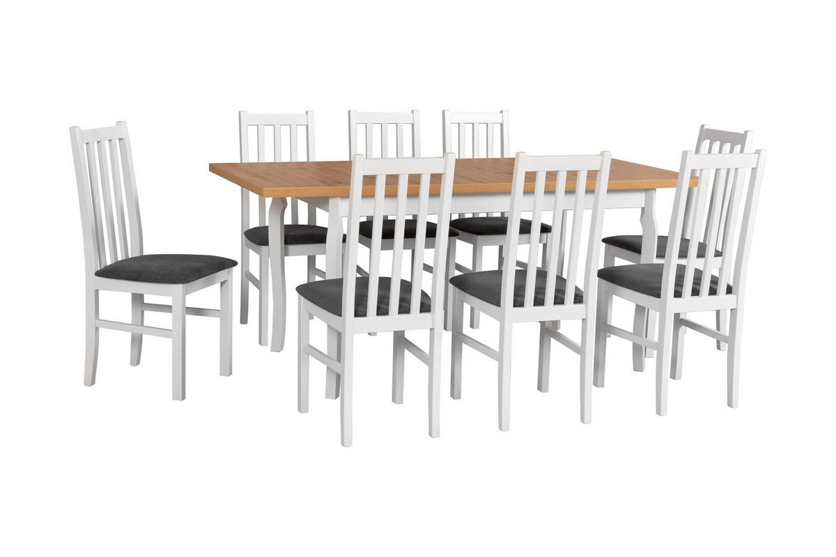 ESSTISCH Alba 5, 140-180/80 cm, artisan - Eiche Artisan, Holz (80/140/76cm) - Leaf Design