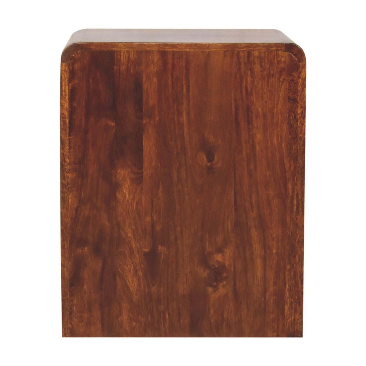 NACHTKASTEN Kastanie T-Stange Abgerundet, 1 Schublade und Offener Bereich, Dunkelbraun - Dunkelbraun/Messingfarben, Holz/Metall (45/55/35cm) - Artisan Furniture