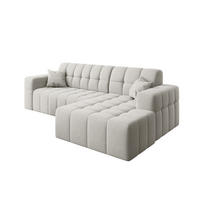 ECKSOFA L-förmiges Nimes Velours Stoff Weiß Rechts - Weiß, Holz/Kunststoff (265/168cm) - Kaiser Möbel
