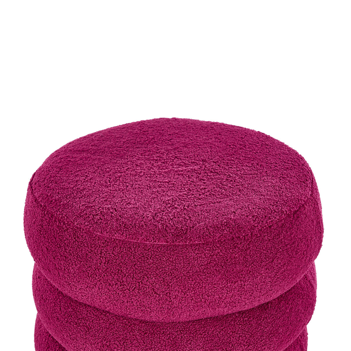POUF Bouclé Burgunderrot Sumpter - Dunkelrot, Textil (43/47/43cm) - Beliani