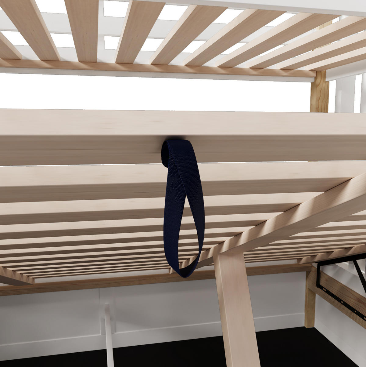 ETAGENBETT 90/200 cm Weiß/Natur aus Kiefernholz mit Stauraum - Weiß, Holzwerkstoff (90/200cm) - OKWISH