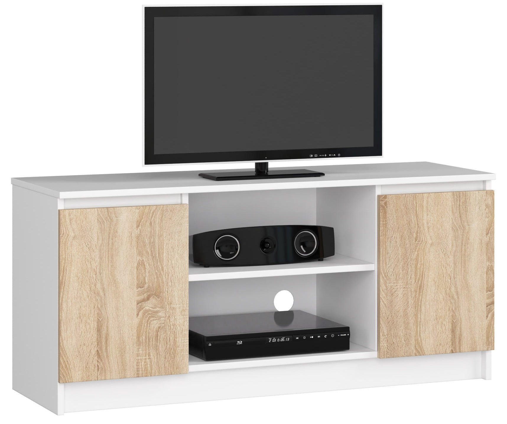RAUMHIRSCH FURNITURE NÍZKÁ SKŘÍŇ Bílá, dub Sonoma 55/120/40