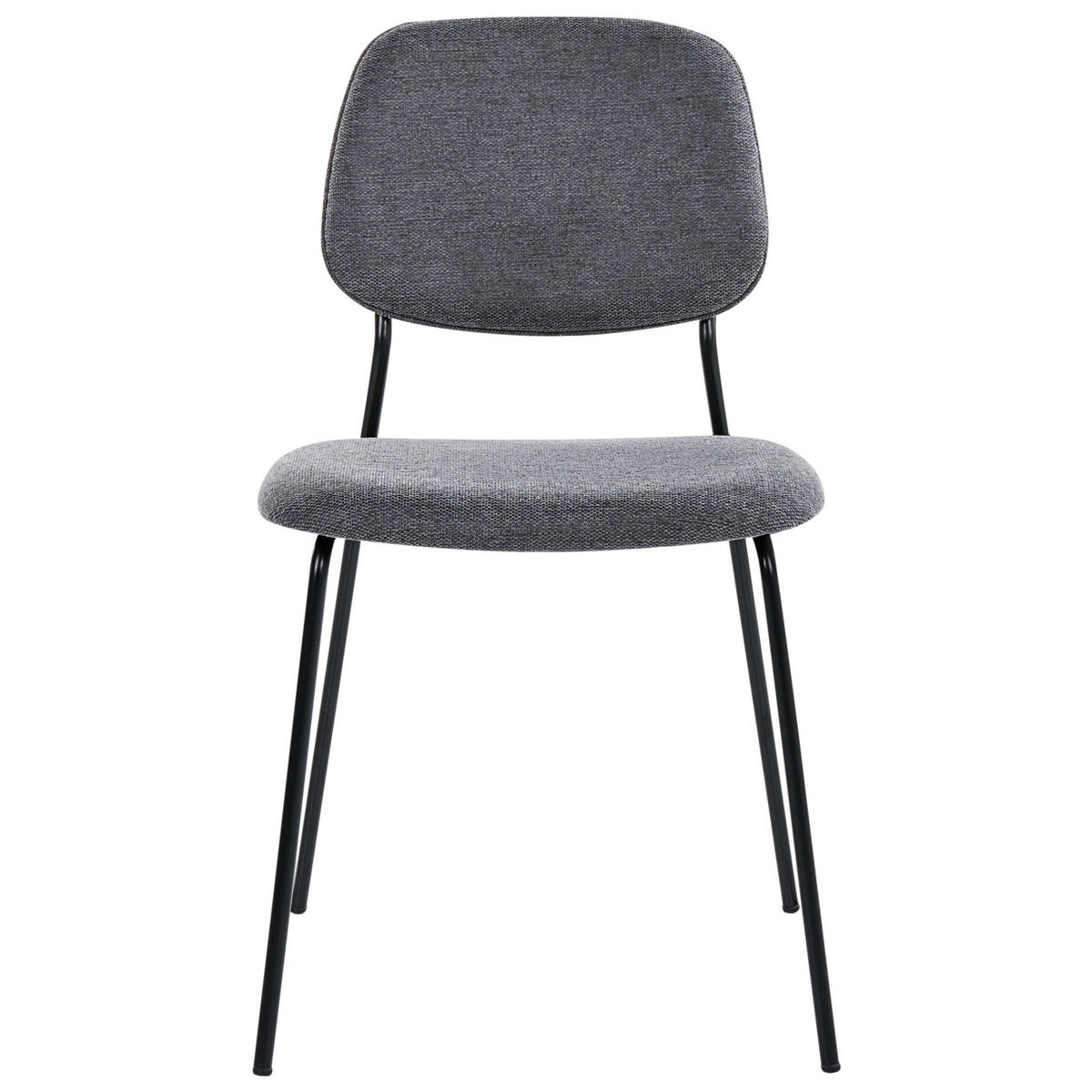 ESSZIMMERSTUHL 4er-Set Stoff Grau Riley - Grau, Textil (48/83/52cm) - Beliani