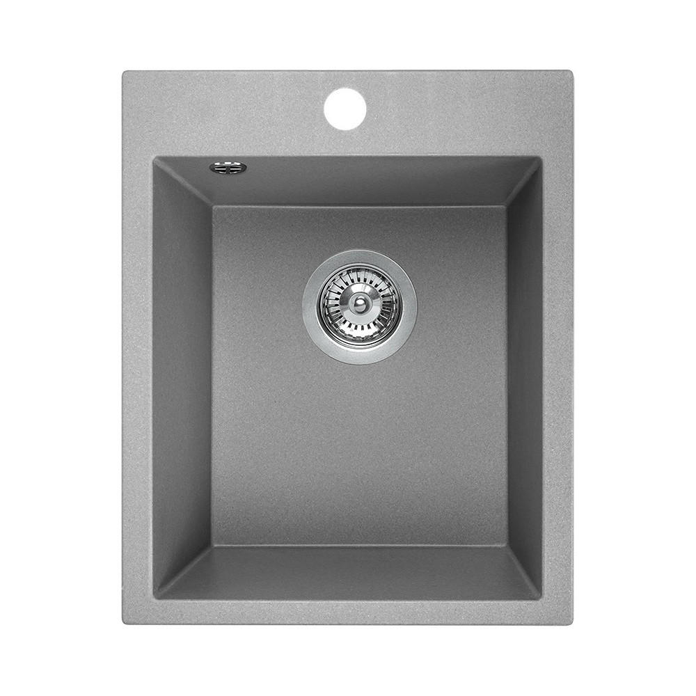 EINBAUSPÜLE Chichi Grau, Einzelbecken, 48/39/20,5 cm - Grau, Stein (48/20.5/39cm) - bad land