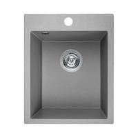 EINBAUSPÜLE Chichi Grau, Einzelbecken, 48/39/20,5 cm - Grau, Stein (48/20.5/39cm) - bad land