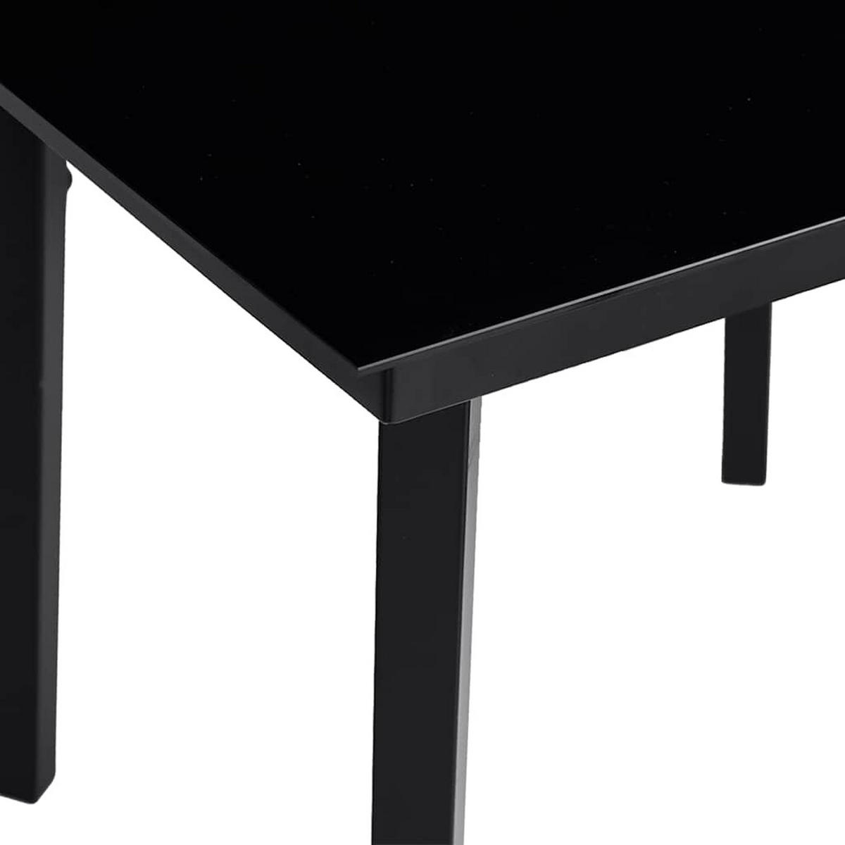 GARTEN-ESSTISCH Schwarz 80/80/74 Cm Stahl Und Glas - Schwarz, Metall (80/80/74cm) - vidaXL