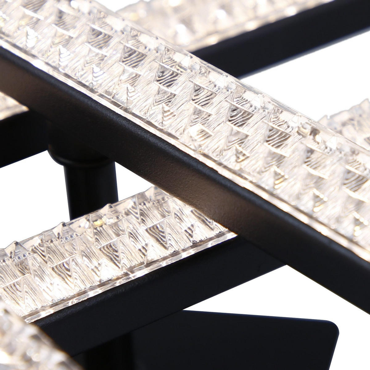 LED-DECKENLEUCHTE Kristallglanz 50/36/13 cm - Schwarz, Metall (50/36/13cm) - Nettlife