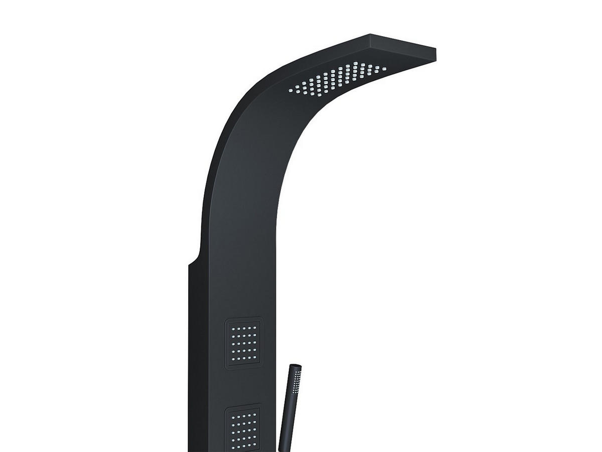 MASSAGE Duschpaneel Duschsäule - Schwarz - TYRA - Schwarz, Metall (20/150/44cm) - Vente-Unique