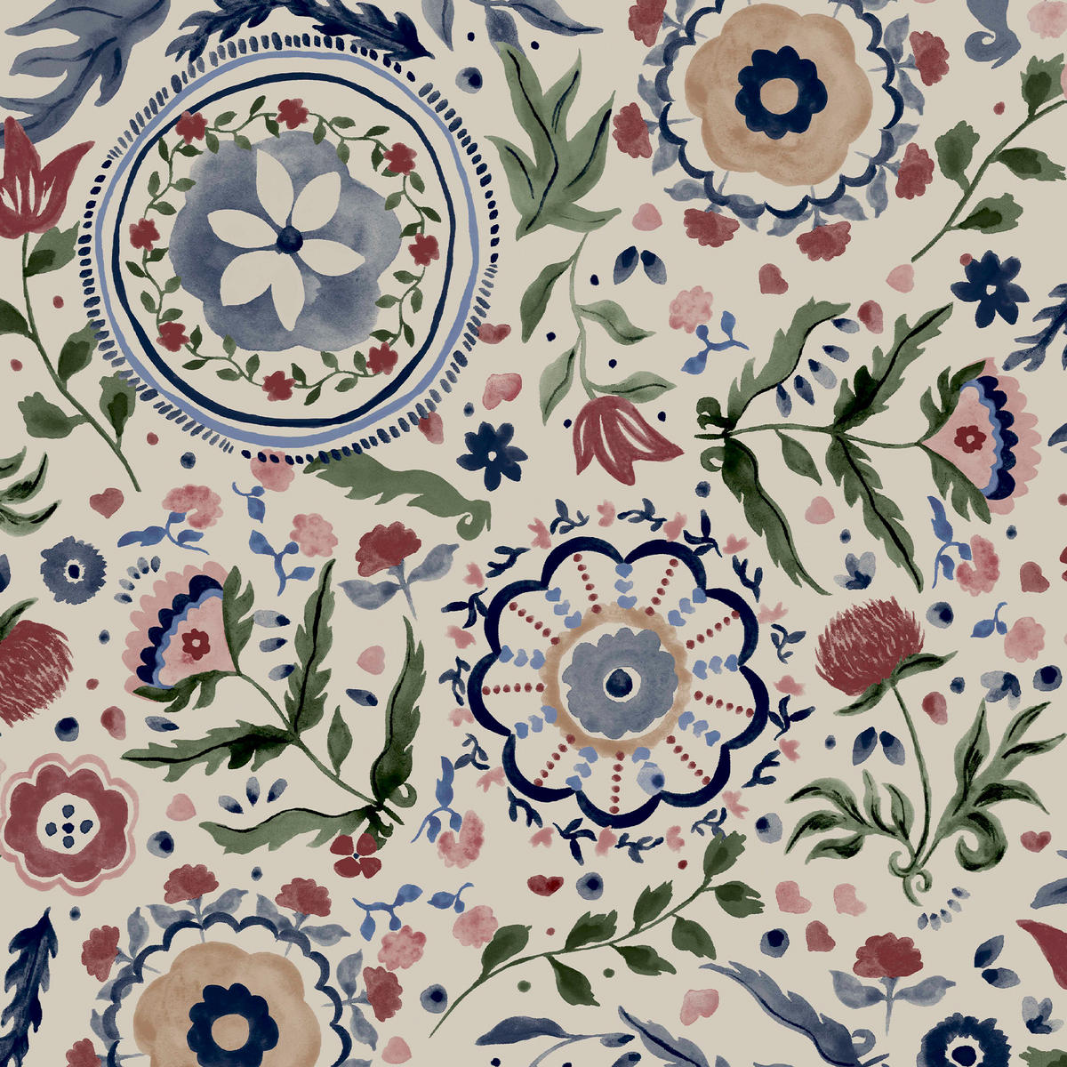 VLIESTAPETE Festival Blumen 1005x52cm - Weiß, Papier/Kunststoff (52/1000cm) - Joules