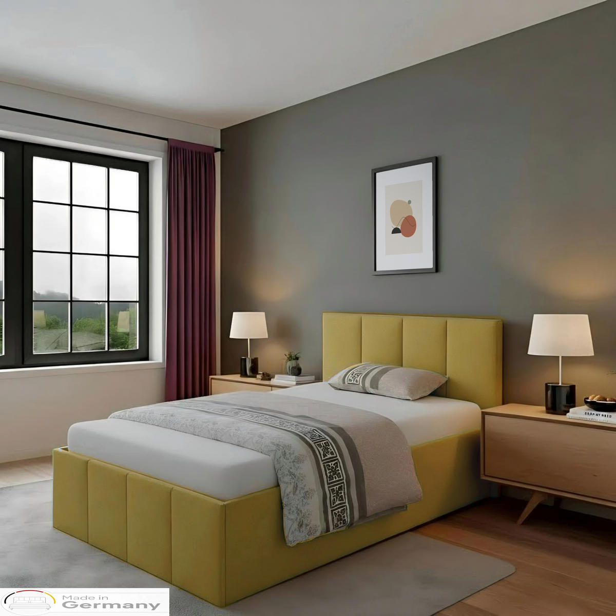 POLSTERBETT Dalas Gold 120 x 200 x 40 cm Stauraum Ohne Matratze und Lattenrost - Goldfarben, Holz (120/200cm) - Halmon Schlafkomfort Betten 