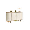 SIDEBOARD MARIA Weiß Kunstleder - Schwarz/Weiß, Stein/Metall (150/76/40cm) - KAWOLA