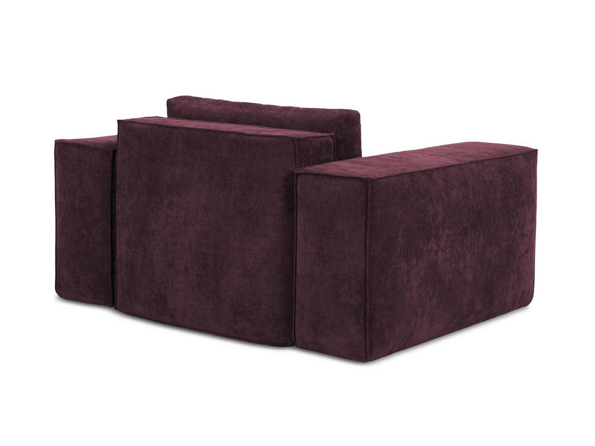 SCHLAFSESSEL Chenille Stoff Rot - Rotbraun/Schwarz, Holzwerkstoff/Kunststoff (157/81/113cm) - Makamii