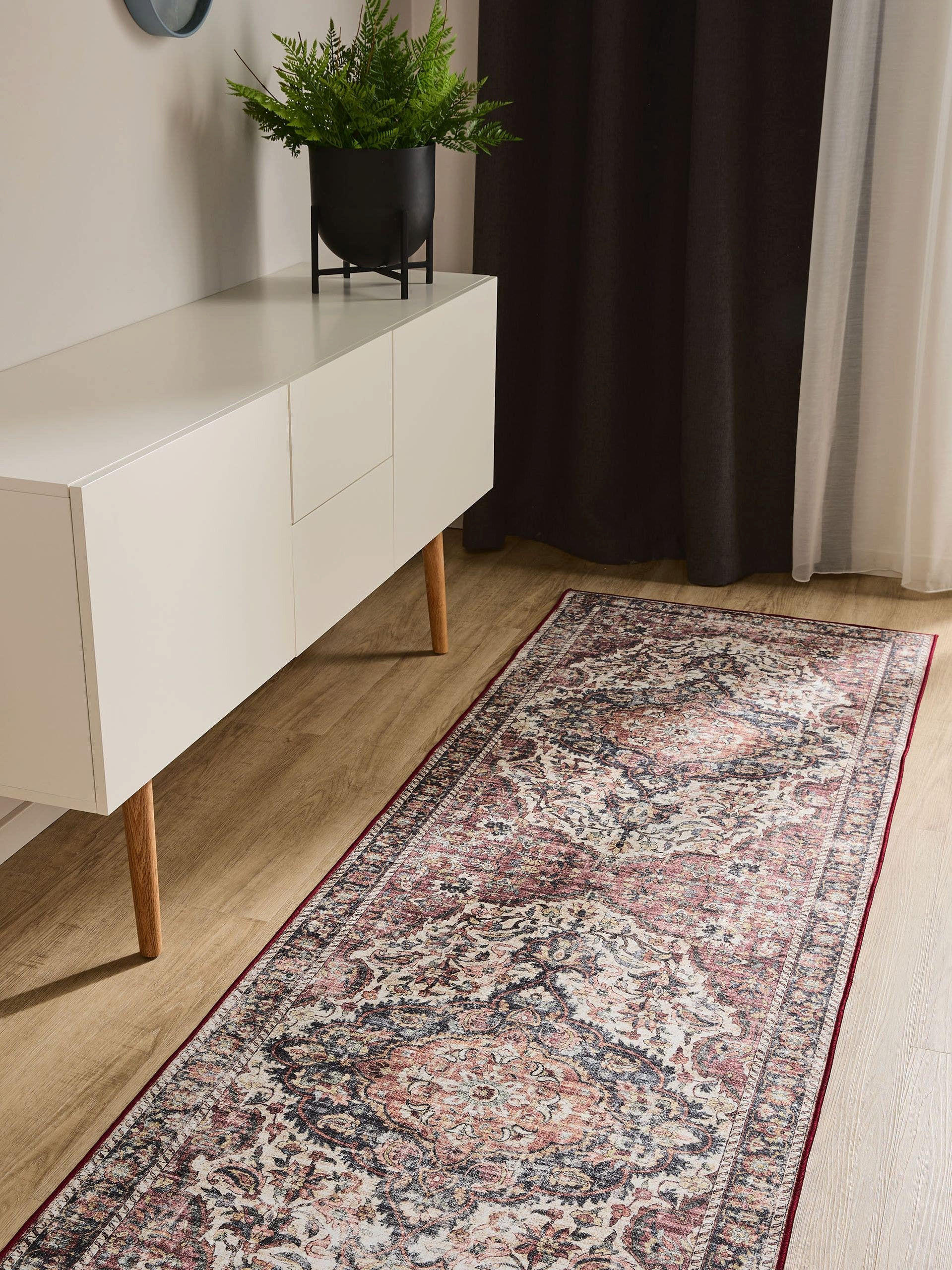 VINTAGE-LÄUFER George waschbar 80x240 cm - Rot/Multicolor, Kunststoff (80/240cm) - benuta