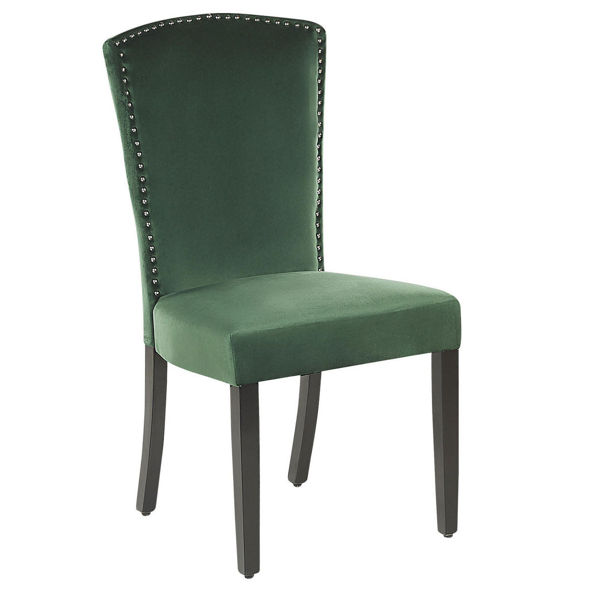 ESSZIMMERSTUHL 2er-Set Samtstoff Grün Piseco - Grün, Holz/Textil (48/97/62cm) - Beliani