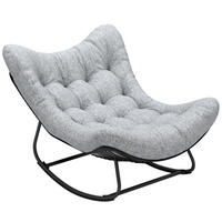 SCHAUKELLSTUHL DE-13622 eiförmig mit Polster Grau - Grau, Metall (98/74/111cm) - ComfortXL
