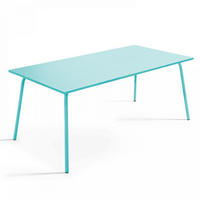 GARTENTISCH , Türkisblau - Hellblau, Metall (180/90/72cm) - Oviala
