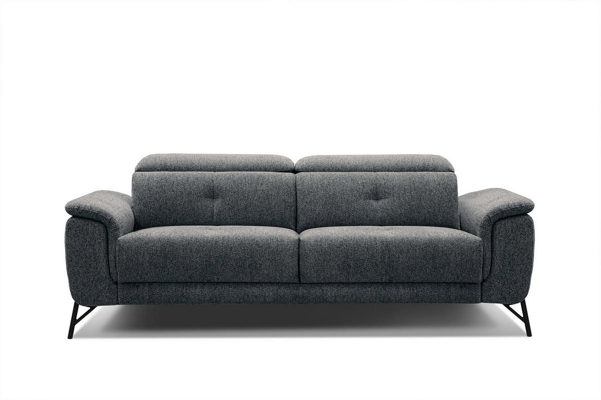SOFA AVENA 3-Sitzer, dunkelgrau - Dunkelgrau, Holzwerkstoff/Textil (204/80/108cm) - Courtois Laville