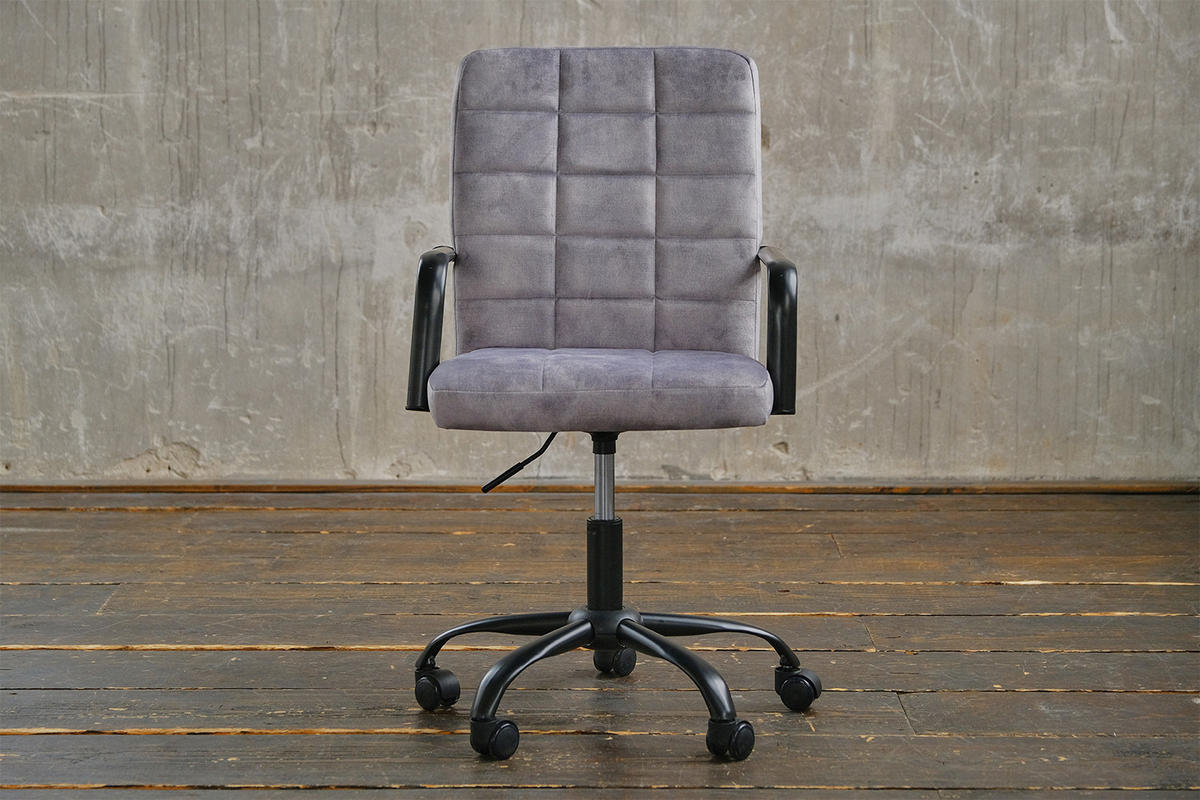 BÜROSTUHL MERLE Silber Velvet - Silberfarben, Textil (52/86/52cm) - KAWOLA