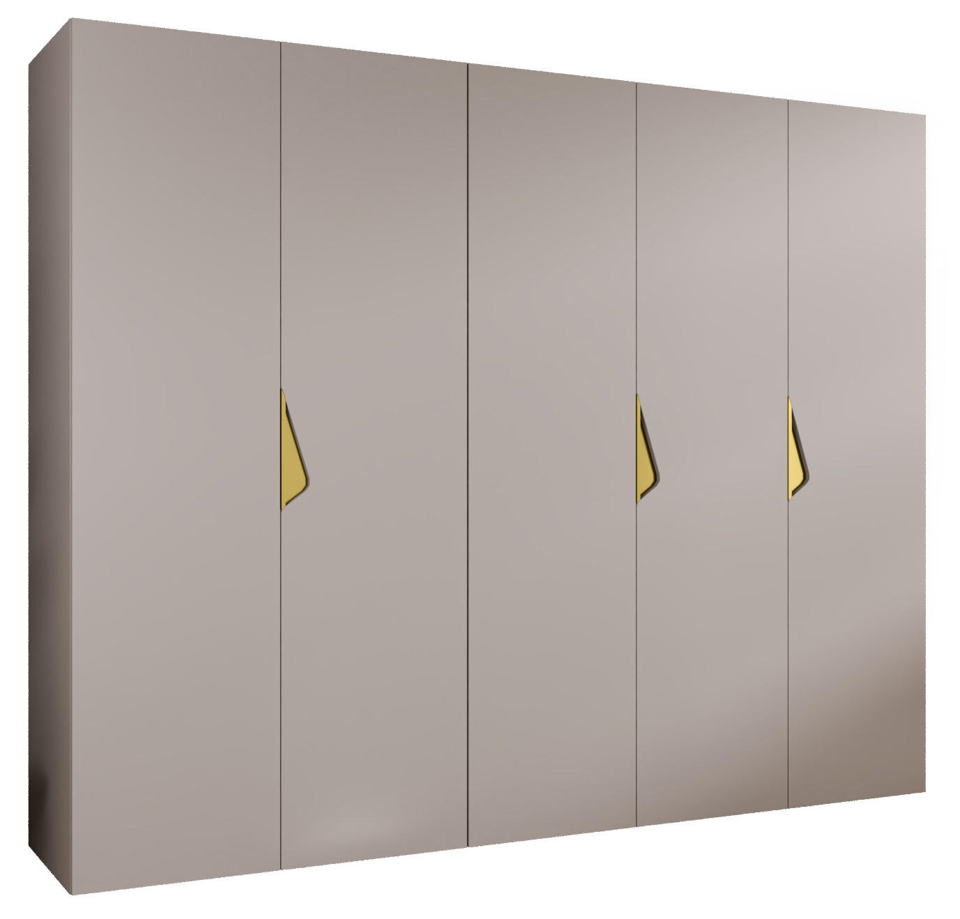 DREHTÜRENSCHRANK 202/250/52 5-türig - Beige/Goldfarben, Holz/Metall (250/202/52cm) - Abiks Möbel