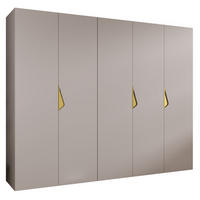 DREHTÜRENSCHRANK 202/250/52 5-türig - Beige/Goldfarben, Holz/Metall (250/202/52cm) - Abiks Möbel