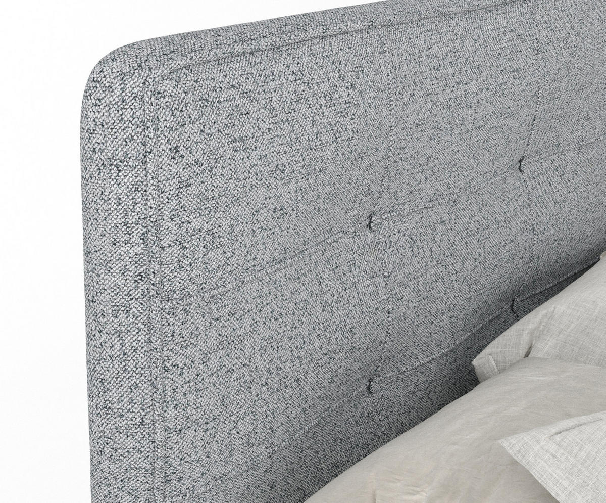 BOXSPRINGBETT Semplice Grau 200/200 cm - Schwarz/Grau, Holz/Holzwerkstoff (200/200cm) - Maison de Reve