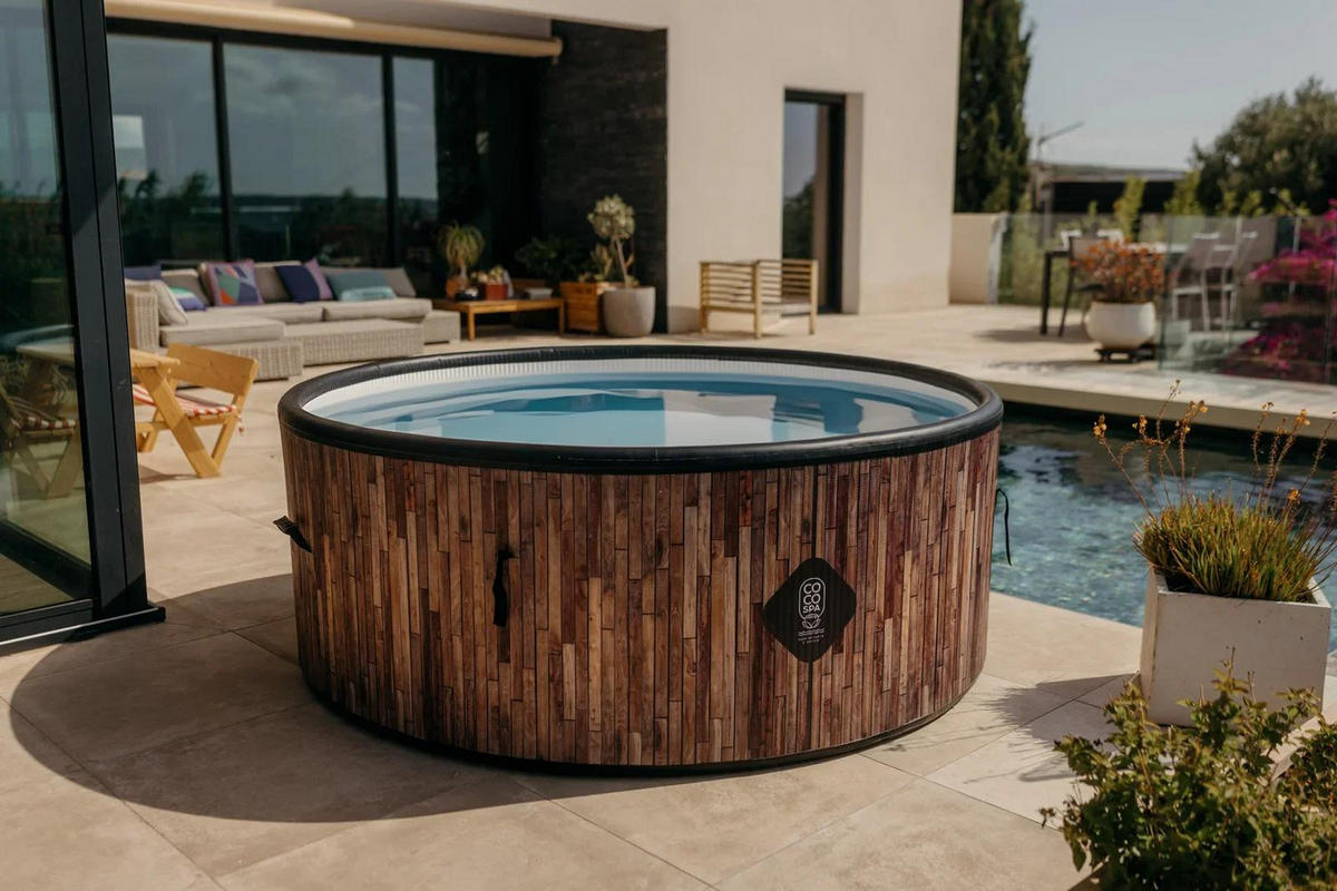 POOL St. Tropez – Aufstellpool mit 180 cm Durchmesser – 1200 Liter – Holzoptik - Braun, Kunststoff (180/70/70cm) - COCO SPA