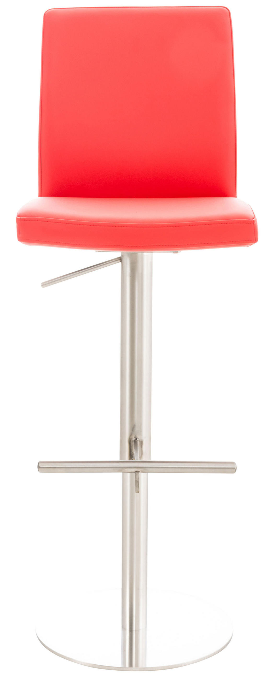 BARHOCKER Lederlook rot - Edelstahlfarben/Rot, Textil/Metall (40/93/49cm) - CLP