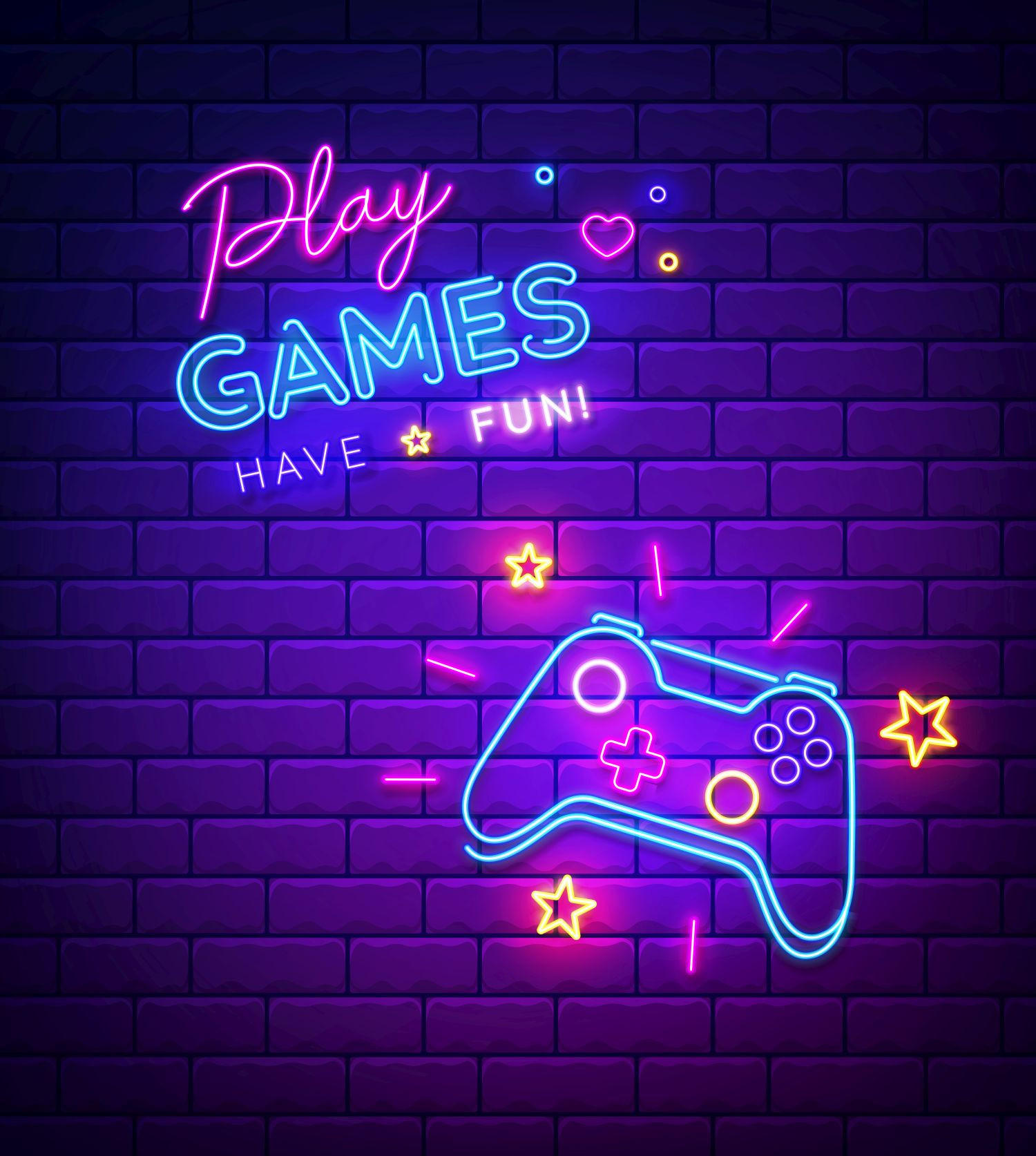 FOTOTAPETE Neon Gaming Room 250 x 279 cm - Lila, Papier (250/279cm) - Sanders & Sanders