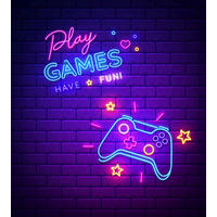 FOTOTAPETE Neon Gaming Room 250 x 279 cm - Lila, Papier (250/279cm) - Sanders & Sanders