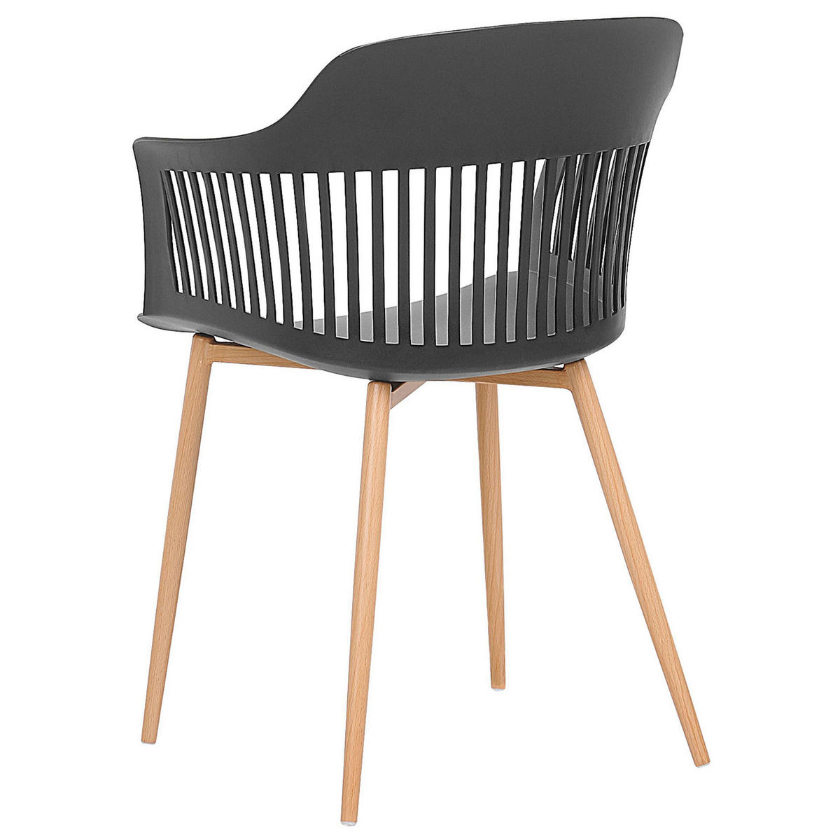 ESSZIMMERSTUHL 2er-Set Kunststoff Schwarz Bereca - Schwarz, Kunststoff/Metall (57/81/54cm) - Beliani