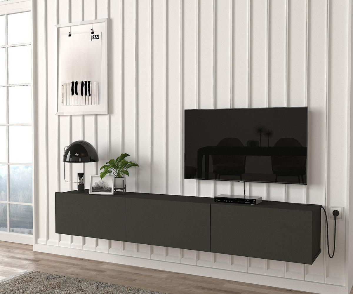 TV-LOWBOARD Hängend Damla Anthrazit - Anthrazit, Holzwerkstoff (180/29.5/29.5cm) - moebel17
