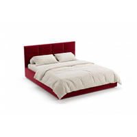 POLSTERBETT Gobi Rot 90x200 cm, mit Bettkasten und gestepptem Kopfteil - Rot, Holzwerkstoff/Textil (90/200cm) - Bettso