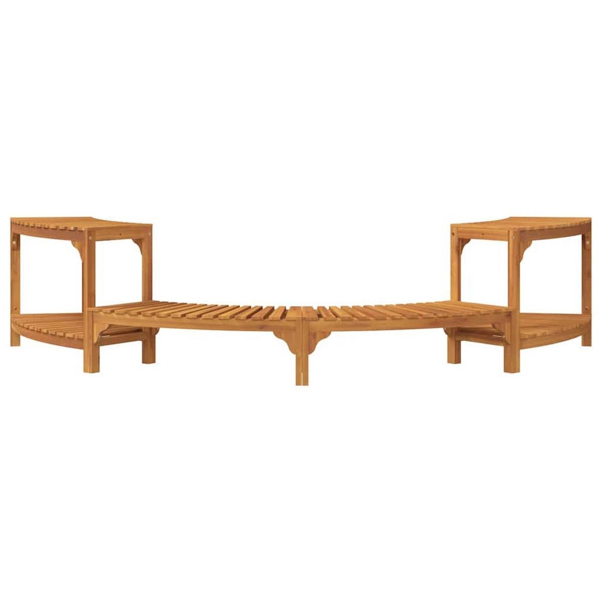 WHIRLPOOL Umgebung Halb-Rund Braun 272/120/55.5 Cm - Braun, Holz (120/55.5/272cm) - vidaXL