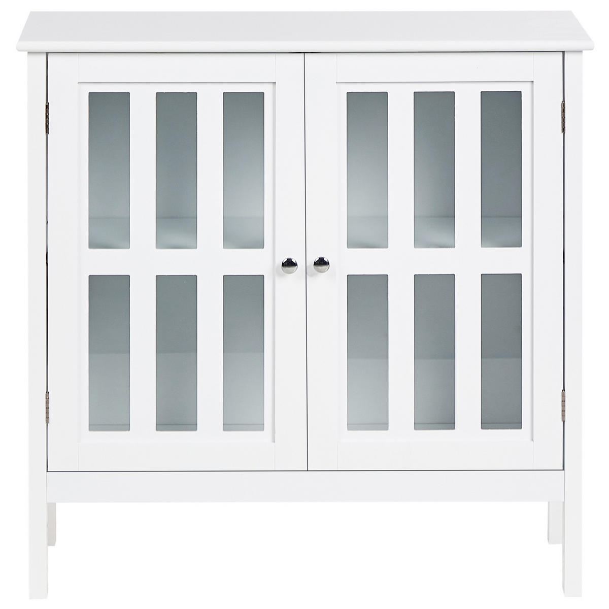 SIDEBOARD se skleněnými dveřmi 80 cm Bílý Miram - bílá, kompozitní dřevo (80/78/36cm) - Beliani