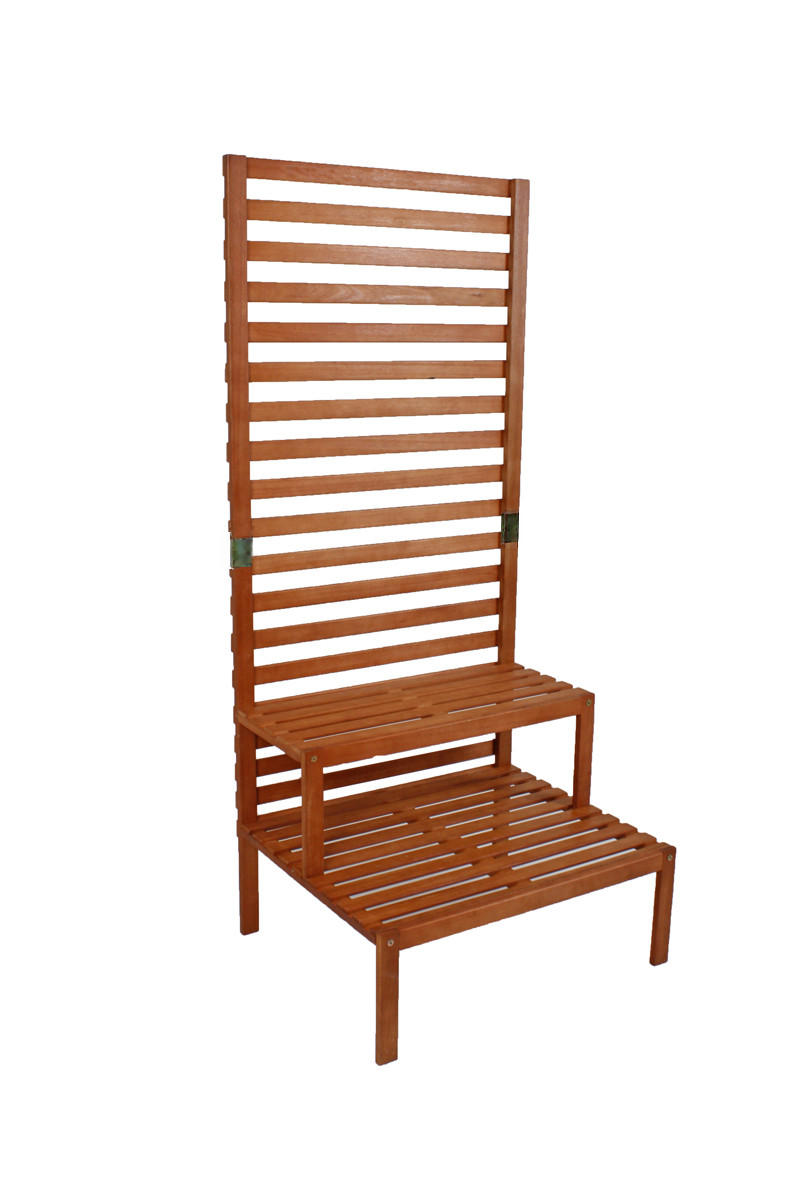 BALKON-SICHTSCHUTZ Tamas Ebenen Eukalyptus Natur 180x76x66cm - Hellbraun, Holz (76/180cm) - DELUKE